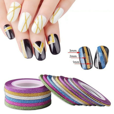6pcs Mixed Colors Rolls Striping Tape Line Diy Nail Art Tips