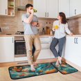 thumbnail image 6 of 2-Piece Kitchen Mat Set Non Slip Washable Floor Mats Decorative Rugs for Kitchen Sink Laundry Abstract Leaves, 6 of 7