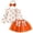 Orange, variant on Pandaie Toddler Girls Heart Print Two Piece Outfit Ruffle Long Sleeve Top Tiered Skirt Bow Headband Birthday Party Holiday Photo Shoots Hot Pink,6-12 Months