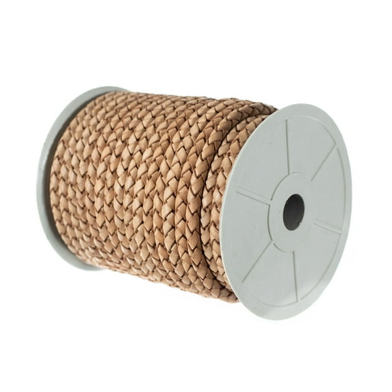 Craft County Round Braided Leather Crafting Cord - 3mm or 5mm Diameter for DIY Jewelry Making and More