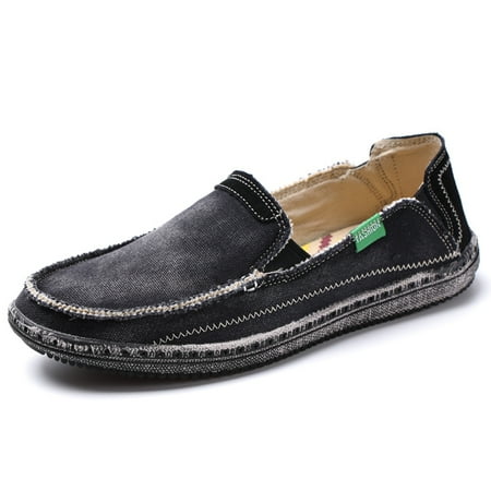 

Men s Breathable Casual Canvas Loafer Shoes Summer Lightweight Slip On Boat Shoes For Indoor Outdoor Walking