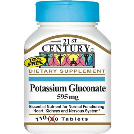 21st Century Potassium Gluconate 595 mg Tablets 110