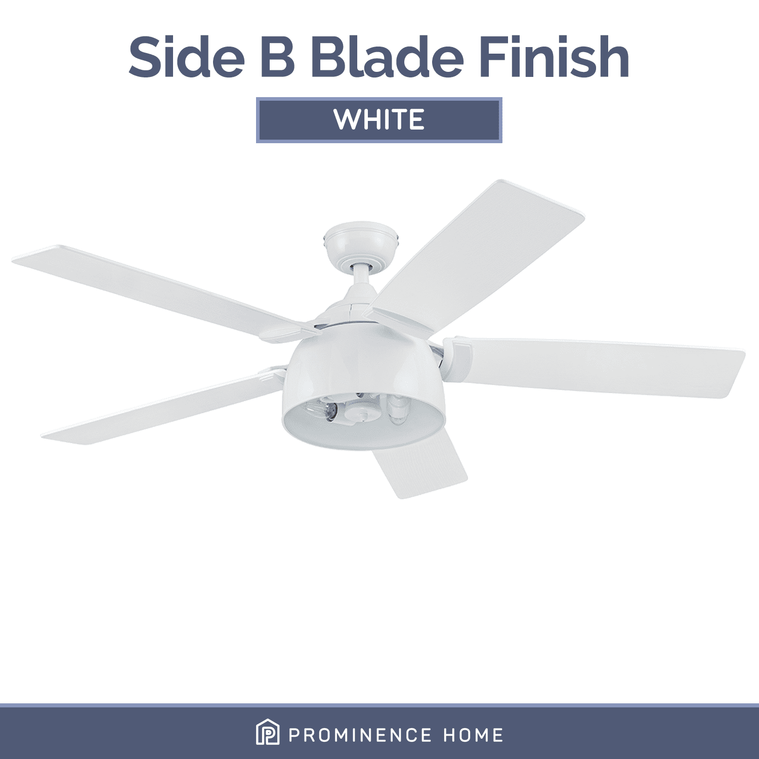 Prominence Home 52" Octavia Bright White Remote Control Ceiling Fan, 5 Blades