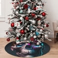 thumbnail image 5 of Lsque Modern Abstract Colorful Skull B Print Christmas Tree Skirt, Tree Skirt with Ties or Velcro, Perfect for Holiday Decorations, Halloween, and New Year-36", 5 of 7