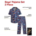 thumbnail image 2 of Quad Seven Boys Pajama Set Classic Button Down Sleep Shirt and Pajama Pants Sleepwear Set 2 Piece, 2 of 7