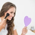 thumbnail image 3 of Unique Bargains 1pc Heart-shaped Handheld Mirror for Personal Grooming and Makeup Purple, 3 of 5