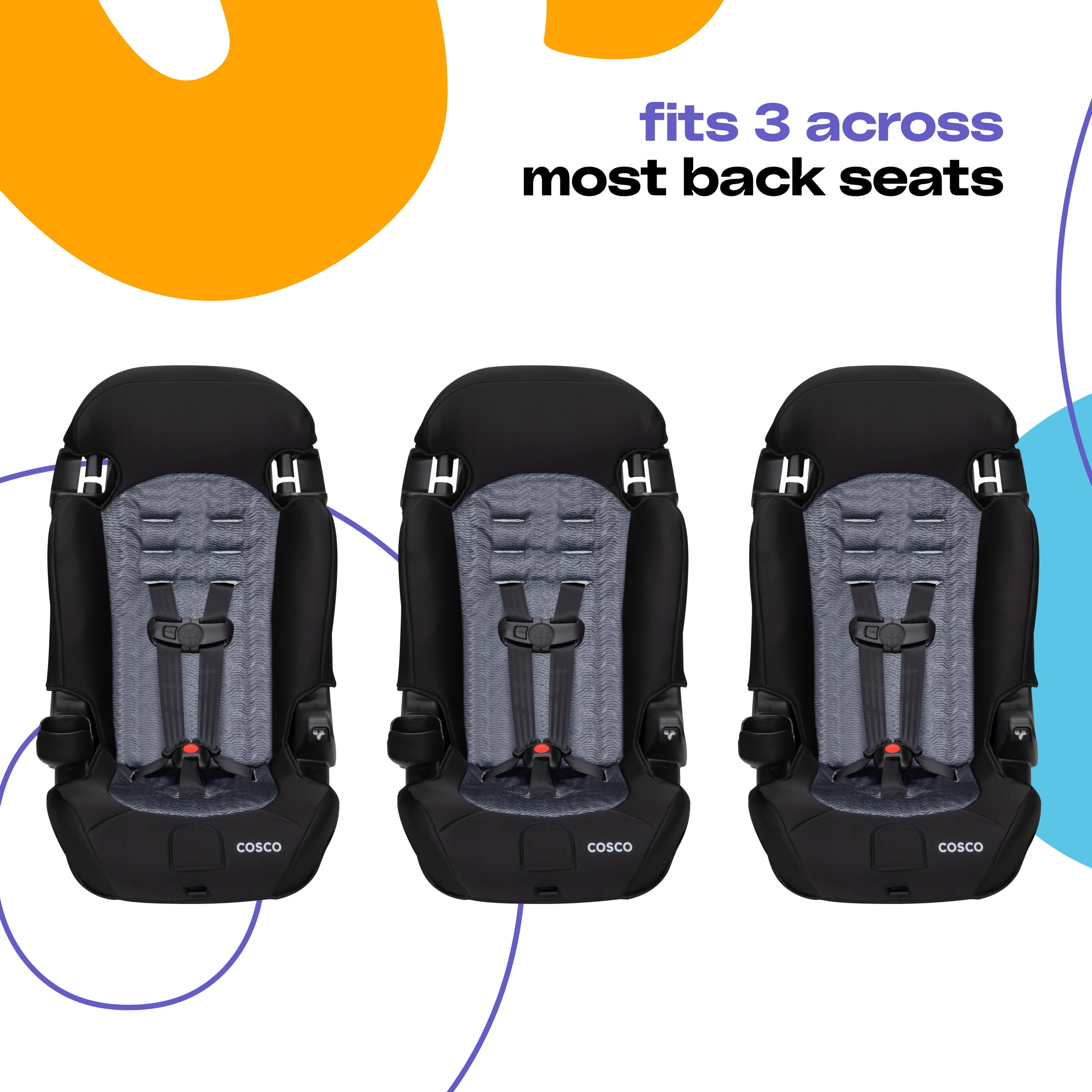 Cosco Kids Finale 2-in-1 Toddler High-back Booster Car Seat, Diamond Daze