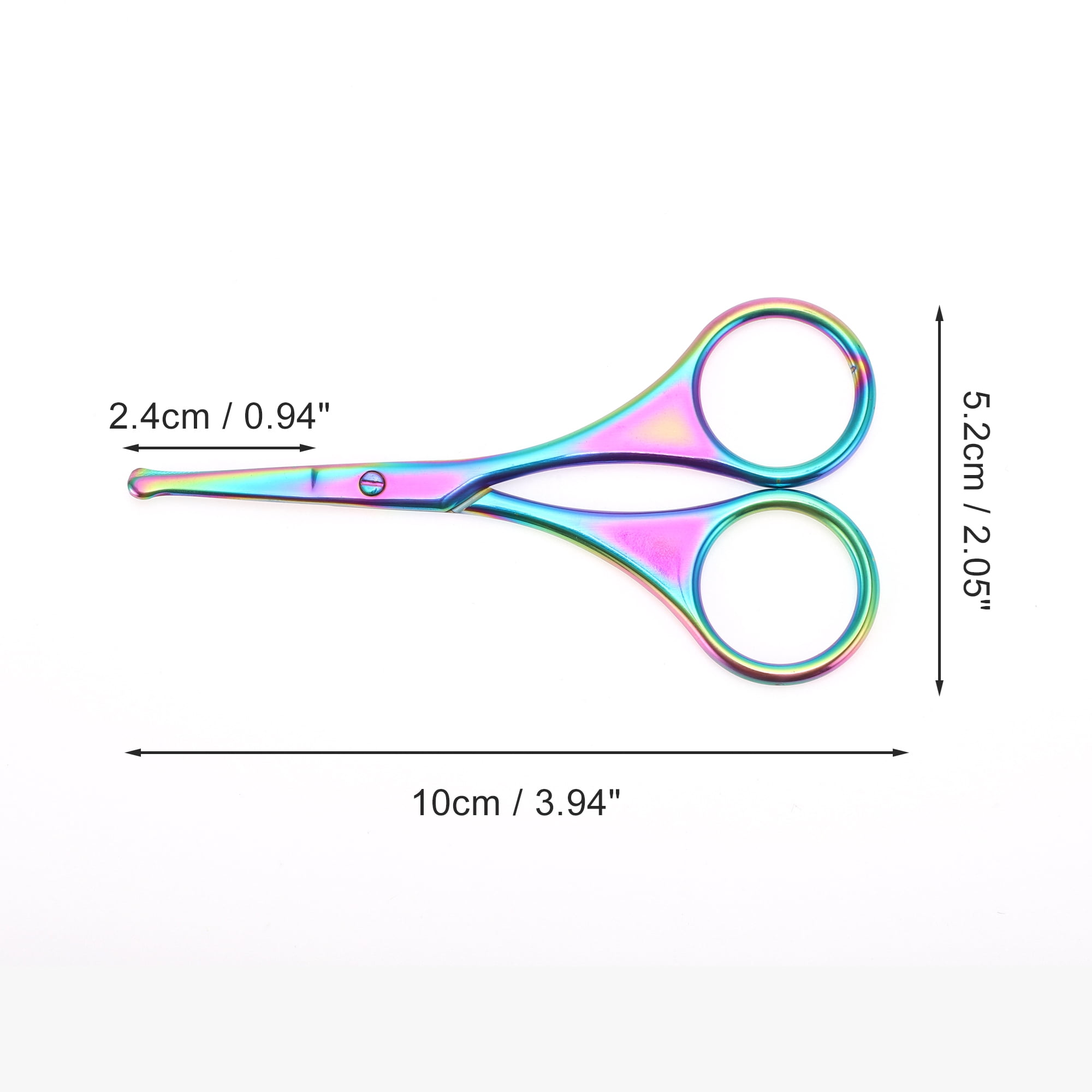 Unique Bargains Round Eyebrow Trimmer Scissors Assorted Color for Grooming