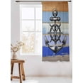 thumbnail image 3 of Sheer Curtains 63 Inch Length, Nautical Anchor Semi Sheer Curtains Light Filtering Window Treatment, Vintage Navy Blue Wooden Boards Country Privacy Voile Drapes for Living Room Bedroom 52x63 Inch, 3 of 7