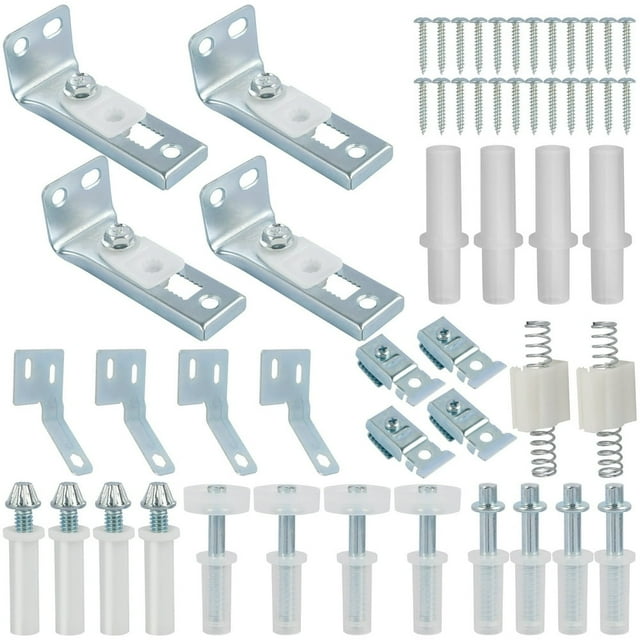 POINTERTECK 27/54pcs Bifold Door Hardware Repair Kit Metal Bifold Door Installation Repair Parts Multi-Purpose Bi-Fold Sliding Door Replacement Accessories with 3/8inch Top and Bottom Piv