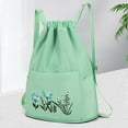 thumbnail image 4 of Folding Storage Bag Large Capacity Waterproof Adjustable Embroidery Design Inner Zipper Multifunctional Oxford Cloth Women Embroidered Backpack Travel Clothes Bag for Gym, 4 of 10