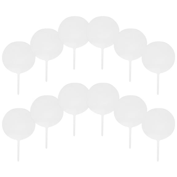 Raindrops 15 Count White Acrylic Blank Cupcake Toppers for Party Cake Decoration and Birthday Celebrations