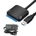 thumbnail image 1 of USB 3.0 to SATA III Adapter Cable Converter, 2.5/3.5 inch Hard Drive SSD/HDD Data Transfer Kit, UASP Supported, Fast Backup for PC Laptop, 1 of 8