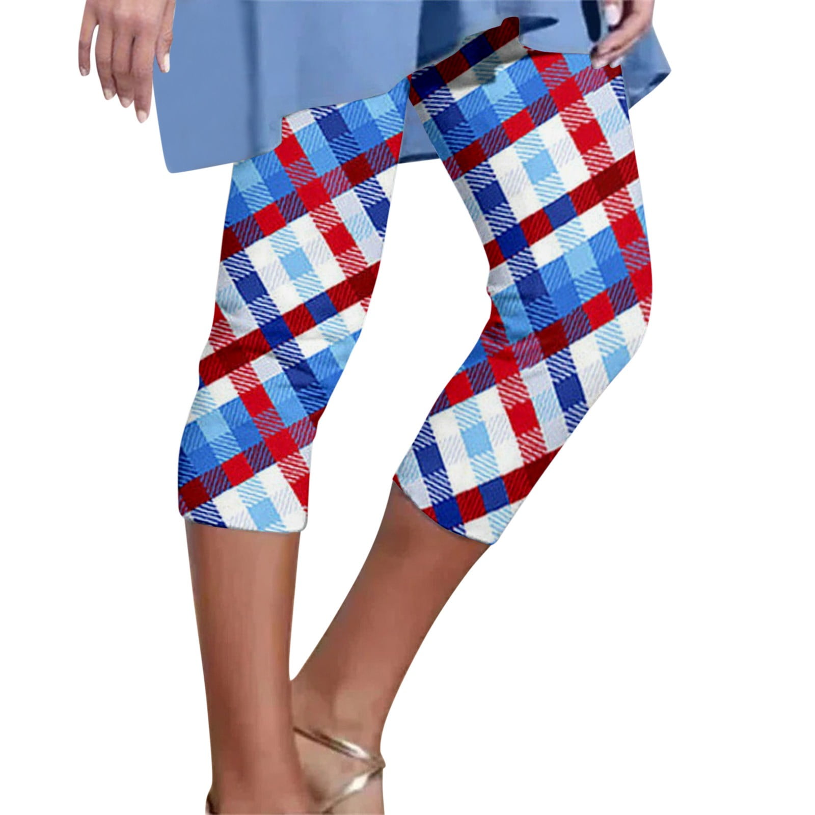 Entyinea Independence Day Leggings for Women,Casual Mid Rise Yoga Pants