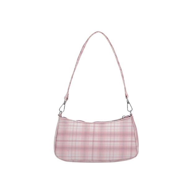 Bolsa suave con estampado a cuadros para axilas, de tela, de hombro para mujer (rosa) Ehuebsd Para Estrenar