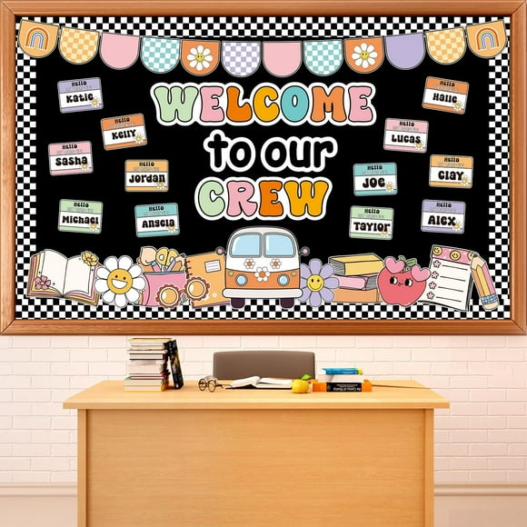 Set de decoración para tablones de anuncios Justforjoyful Groovy Retro