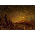thumbnail image 3 of Félix Ziem 18x14 Black Modern Framed Museum Art Print Titled - The Fire (19th Century), 3 of 5