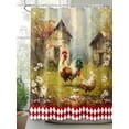 thumbnail image 2 of Fsddascl Farmhouse Rooster Shower Curtain Set - 72" x 78" Washable Bathtub Curtain with 12 Hooks, Vintage Rustic Plants Oil Painting Waterproof Fabric Stall Shower Curtains for Bathroom/Bathtub, 2 of 6