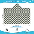 thumbnail image 2 of Navy and Beige Checkerboard Pattern Hooded Bath Towel，60"x35" for Ages 3 To 12 Kids, Quick Dry Lightweight Soft Microfiber Hood Beach Towel Cover Up for Kids, 2 of 7