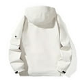 thumbnail image 4 of ZCFZJW Rain Jacket for Men, Mens Waterproof Raincoat Lightweight Rain Jackets Outdoor Long Sleeve Rain Coat Windbreaker with Hood White XL, 4 of 9