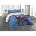 thumbnail image 2 of Ambesonne Maritime Quilted Coverlet 3 Pcs, Harbour by the Sea, King Size, Navy Red, 2 of 4