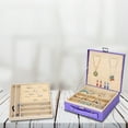 thumbnail image 3 of Shop LC Lilac Travel Jewelry Organizer Box Case for Women Faux Velvet Tarnish 2 Layer Necklace Earrings Ring Jewelry Holder Portable Box Storage Birthday Gifts, 3 of 7