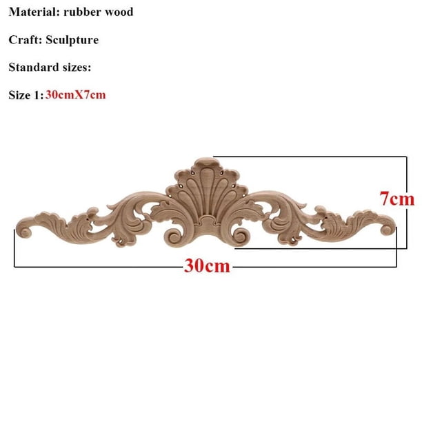 VZLX-figuras de madera talladas con flores naturales únicas, artesanías, apliques de esquina, marco, puerta de pared, muebles, tallado en madera decorativo