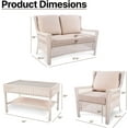 thumbnail image 3 of Krikacy 4-PCS Rattan Armchair Patio Set,HDPE Hand-Woven Modular Wicker Set for Lawn,Beige, 3 of 7