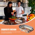 thumbnail image 2 of MasteelfCA Binaural Baking Pan Home Cheese Baked Rice Plate Dinner Food Storage Plate, 2 of 9