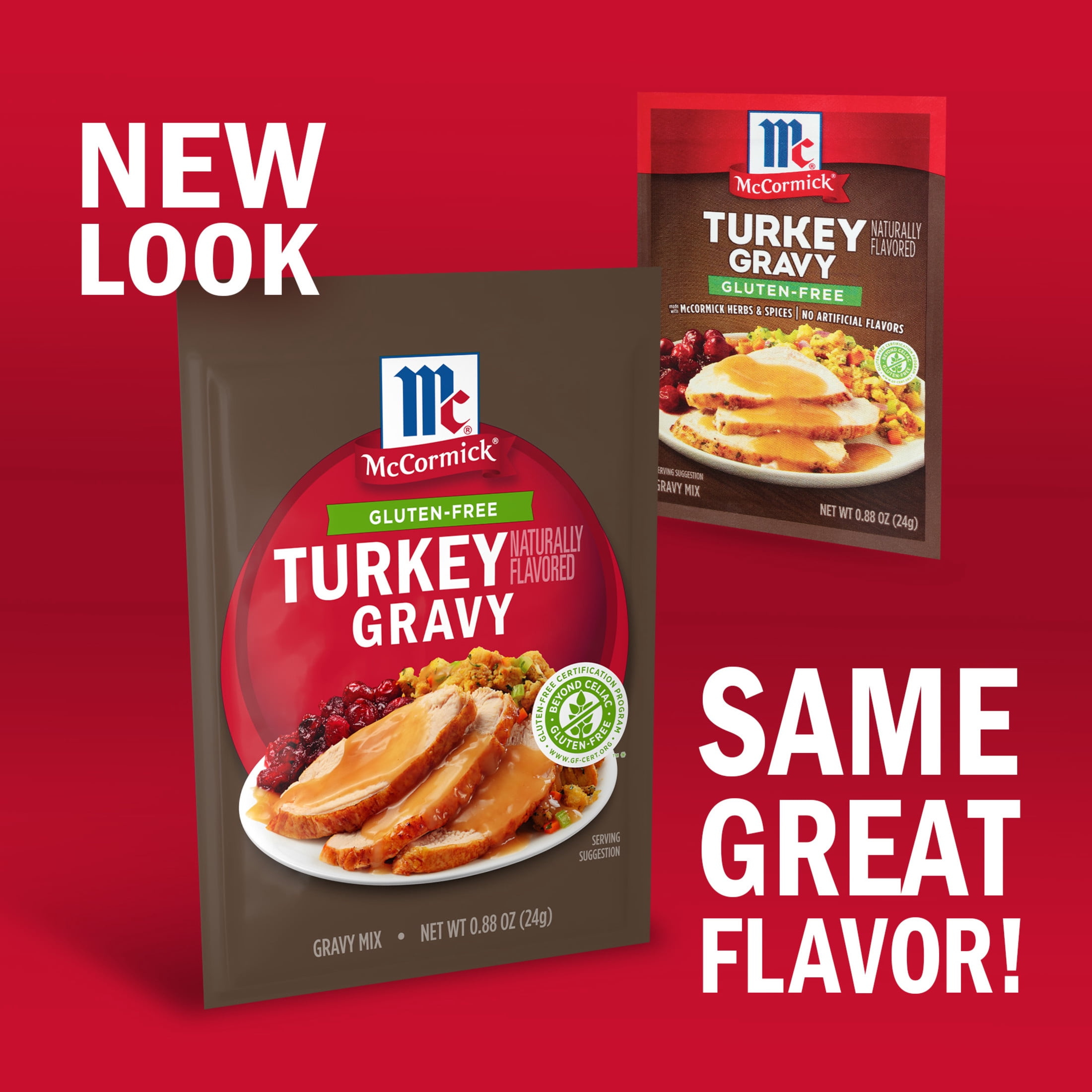 (3 pack) McCormick Gluten Free Turkey Gravy Mix, 0.88 oz Packet