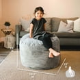 thumbnail image 4 of Big Joe Fuf Small Foam Filled Bean Bag Chair, Gray Plush, Soft Polyester, 2 feet, 4 of 8