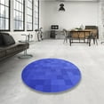 thumbnail image 3 of Ahgly Company Indoor Round Patterned Blue Ribbon Blue Area Rugs, 4' Round, 3 of 6