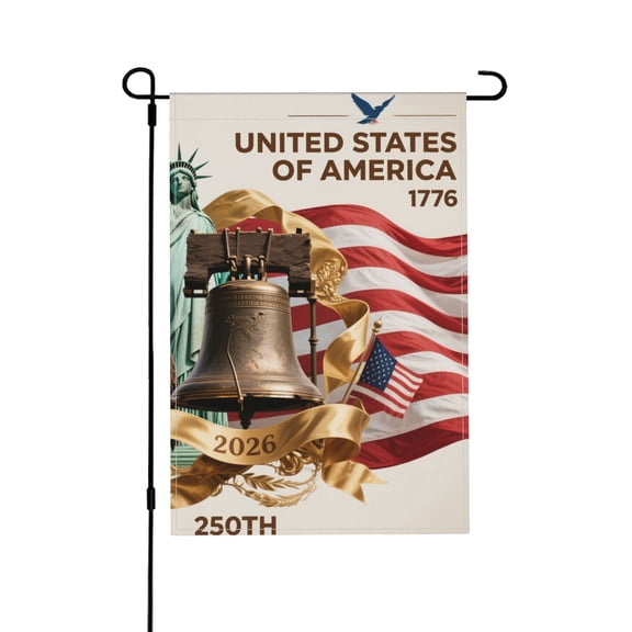 Patriotic Celebration Garden Flag - 250 Years USA Double Sided Banner for Homes and Gardens