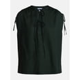 thumbnail image 6 of Time and Tru Women’s Linen-Blend Tunic Top with Ruched Sleeves, Sizes XS-XXXL, 6 of 6