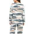 thumbnail image 4 of Enjoytime Sets for Women Printed V-Neck Long Sleeve Blouses Pants 2 Piece Sleepwear Fashion Casual Cute Pajamas Matching Plus Size Lounge Set, 4 of 7