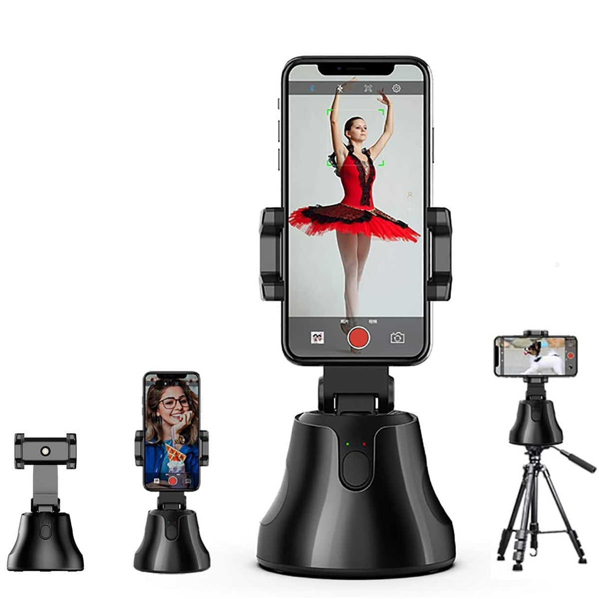 Cara Trace No Telefon 360°Rotation Selfie Stick Camera Phone Mount, Auto Face Object