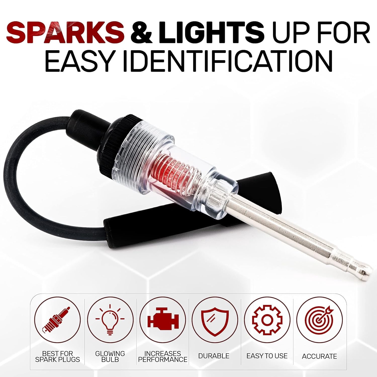 Spark Tester, Plug Engine Ignition Tester, 6-12 Volt Fool-Proof – Pick Up Coil/Armature Diagnostic Detector Tool – for Automotive, Car Lawnmower Small & Big Internal/External Engines 2 Pcs