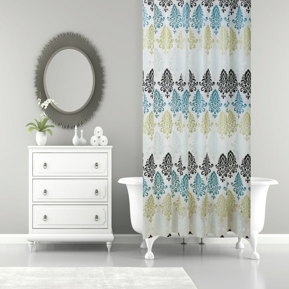Bath Bliss Paisley Design 70"x72" PEVA Shower Curtain with Multi Colors