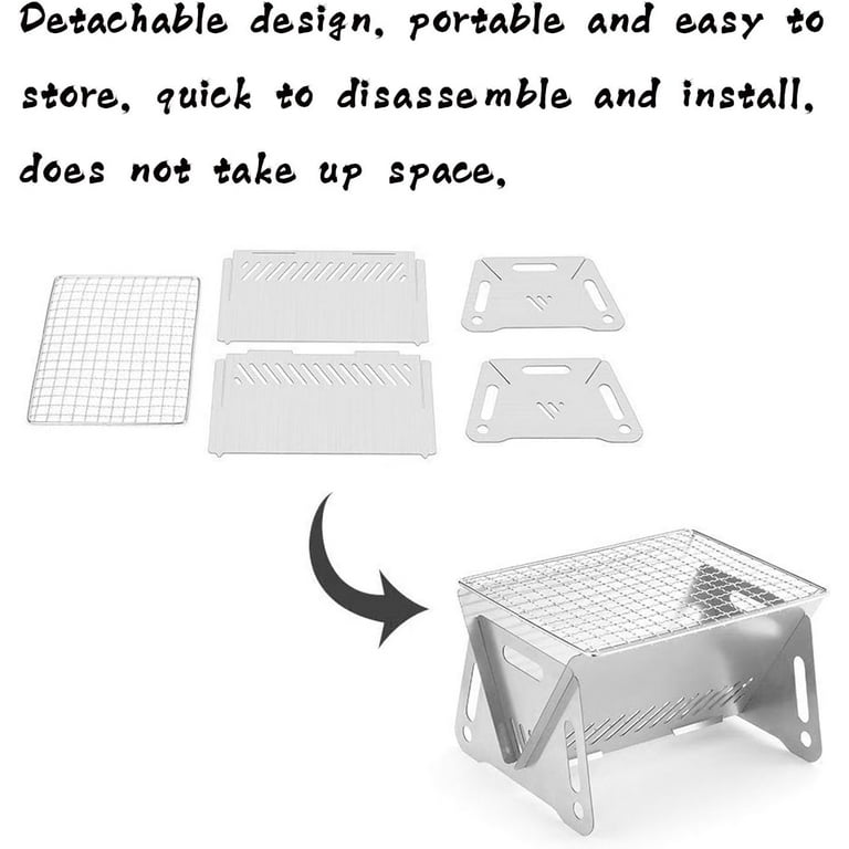 2025 New Slot Grill - Collapsible BBQ Grill for Easy Storage Steel, Slot Gr-ill BBQ Collapsible, For Outdoor Backpacking Hiking Camp Oven Burning Camping