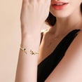 thumbnail image 4 of 1Pcs Brass Cubic Zirconia Leaf Cuff Bangles Open Bangle for Women Jewelry Gifts Inner Diameter: 2-1/2 inch(6.5cm) Colorful, 4 of 6