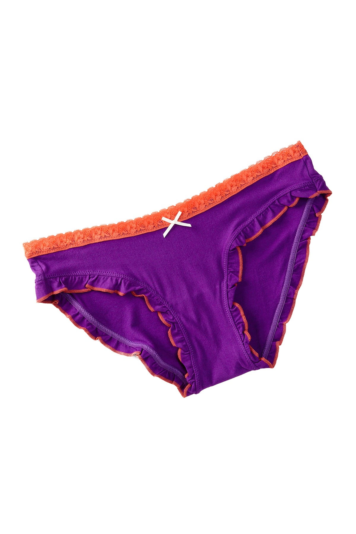 Kensie Kensie Women's Jamie RuffleEdge Rayon Purple Hipster Panties