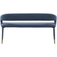thumbnail image 3 of Pemberly Row Contemporary Soft Navy Finish Vegan Leather Bench, 3 of 7
