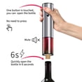 thumbnail image 4 of Electric Wine Opener with Foil Cutter and USB Cable (Silver), 4 of 5