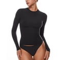 thumbnail image 1 of Camiseta INLYRIC, manga larga, cuello redondo, entallada, top corto, 1 of 6