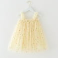 thumbnail image 4 of HAOTAGS Girl's Party Dress,Sleeveless Spaghetti Strap Tulle Overlay Slip&nbsp;Dress Yellow 1-2T, 4 of 6