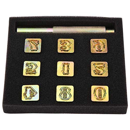 Ensemble de Timbres Métalliques, Outil de Bricolage en Acier 13mm pour Cuir, Laiton, Aluminium, Acier Doux 9 Pcs(0-8)