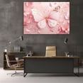 thumbnail image 5 of Mudket Cherry Blossom Pink Butterfly with Gold Foil Canvas Wall Art, Floral Wall Decor, Framed Ready to Hang Artwork for Living Room Bedroom - 12"L x 8"W, 5 of 10