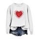 thumbnail image 3 of Gibobby Divertidas Sudaderas Moda para mujer Ocio Día de San Valentín Pétalos de rosa Impresión de manga larga La cabeza no tiene gorro polar (Blanco, M), 3 of 4