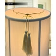 thumbnail image 4 of 10x12x12 Drum Tassel Lampshade, Eggshell Shantung Fabric, 4 of 5