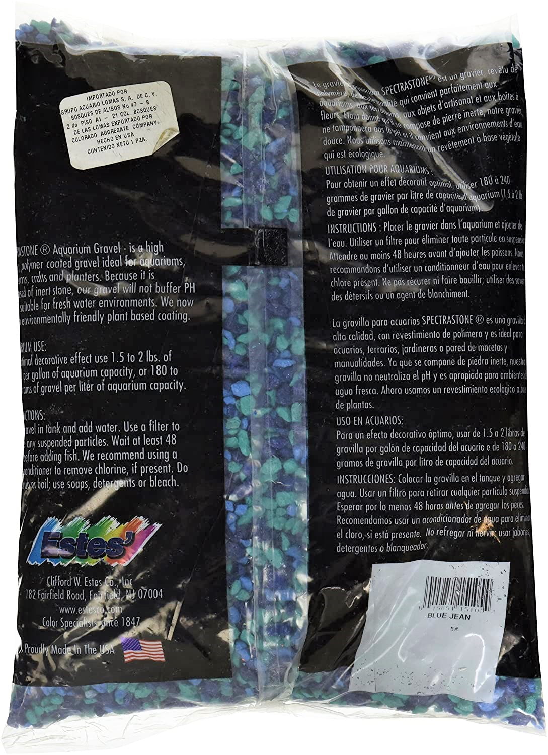 (2 pack) Blue Jean Aquarium Gravel 5 Lb Bag